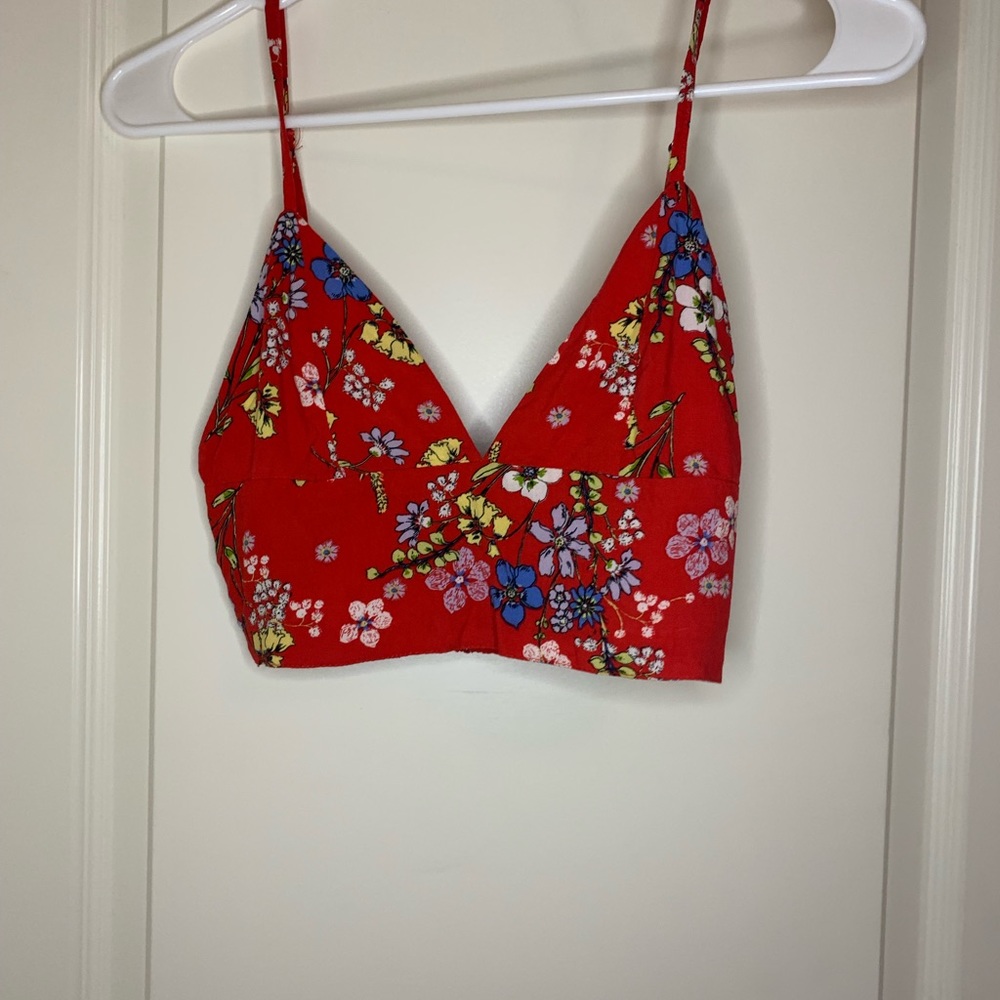 forever 21 floral cropped top